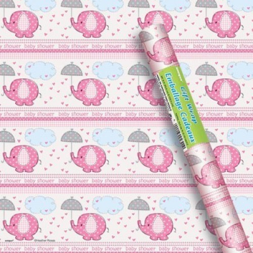R/PAPEL REGALO ELEFANTE BABY ROSA 1,52MT
