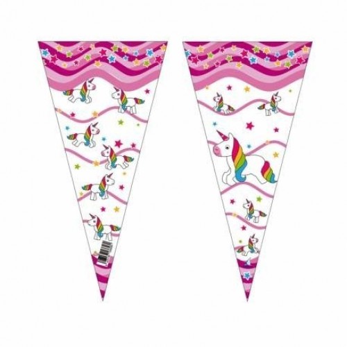  BOLSA CONO UNICORNIO ROSA 20X40CM