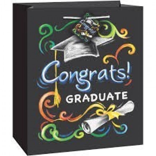 BOLSA REGALO GRADUACION PIZARRA 22X18CM