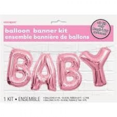   GLOBO 14" LETRAS ROSA BABY
