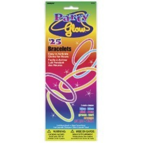 PAQ.25/U PULSERA NEON COL.SURT 20.32CM