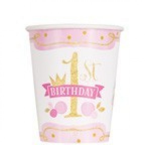  PAQ.8/U VASO 1AÑO ROSA ORO 266ML