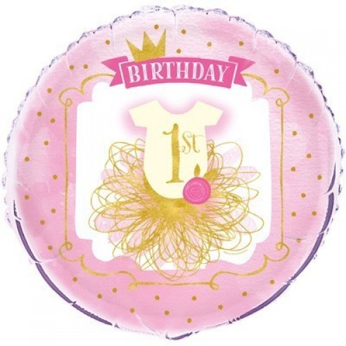  GLOBO 18" REDONODO 1AÑO ROSA ORO