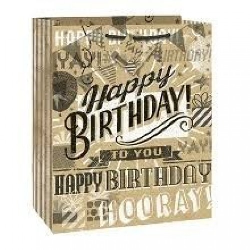 BOLSA REGALO H.BIRTHDAY VINTAGE 33X27X14