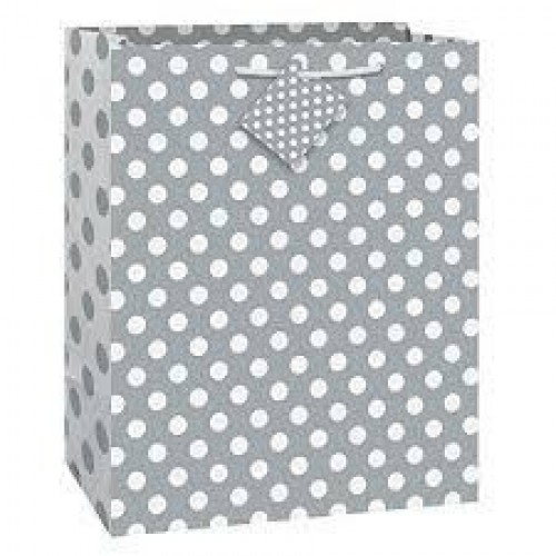  BOLSA REGALO TOPOS PLATA 23X18X10CM