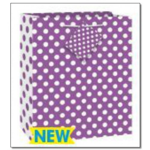 BOLSA REGALO TOPOS LILA 22.5X18CM