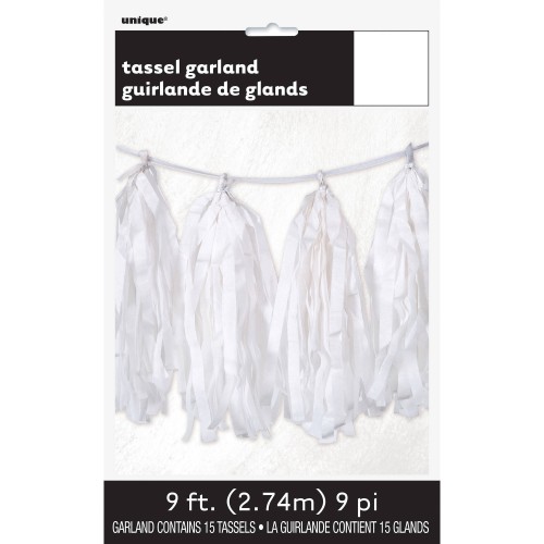   GUIRNALDA POMPON FLECO BLANCO 2.74M