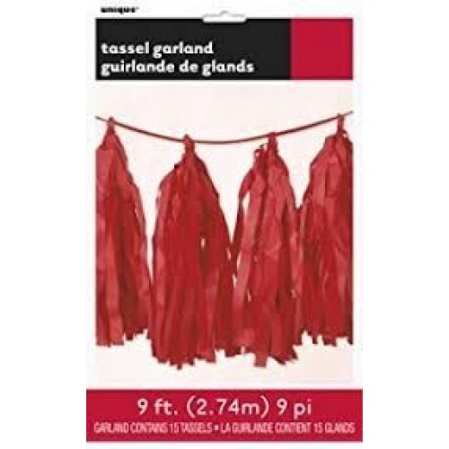   GUIRNALDA POMPON FLECO ROJO 2.74MT