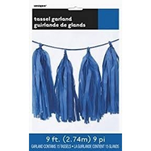   GUIRNALDA POMPON FLECO AZUL 2.74MT
