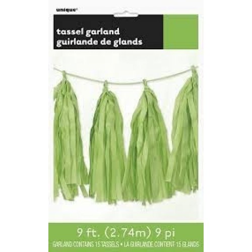 GUIRNALDA POMPON FLECO VERDE LIMA 2.74MT