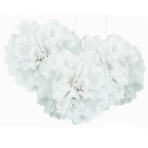 $E  PAQ.3/U BOLA POMPON BLANCO 23CM