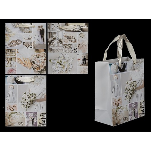 BOLSA REGALO DISEÑO BODA 18X10X23CM