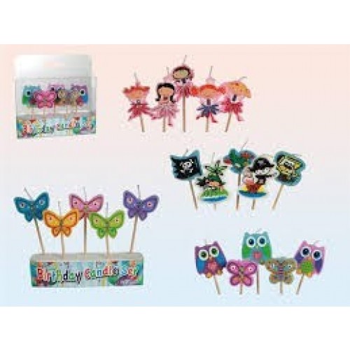 KIT 5 VELA CUMPLEAÑOS INFANTIL 7CM