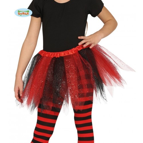 TUTU INFANTIL ROJO/NEGRO GLITTER 30C