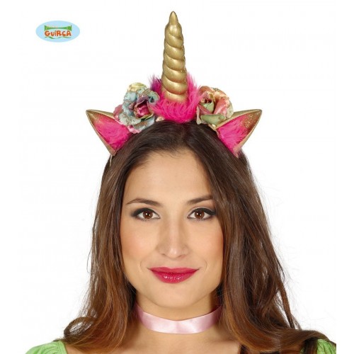 $D  DIADEMA UNICORNIO ORO