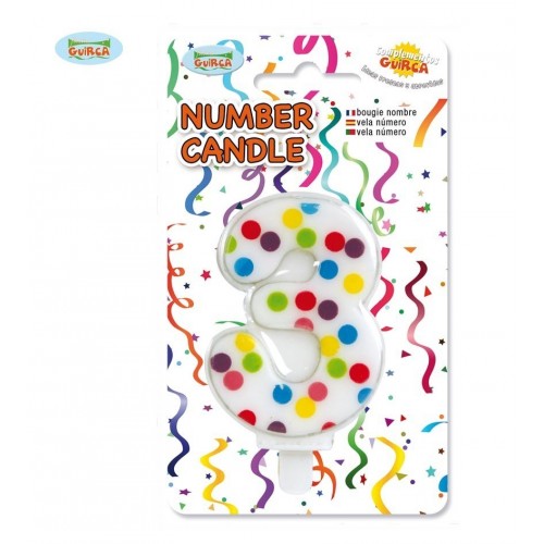$D BLISTER VELA CONFETI N3 6CM
