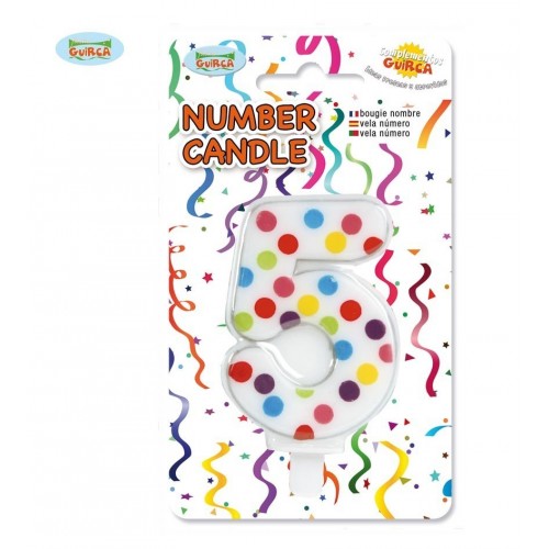 $D BLISTER VELA CONFETI N5 6CM