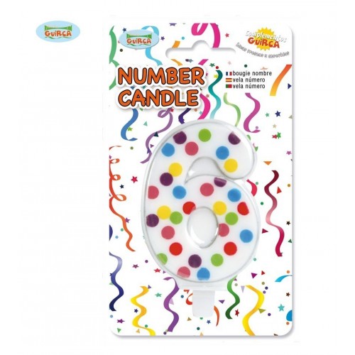 $D BLISTER VELA CONFETI N6 6CM