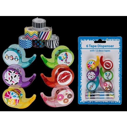 SET 6 DISPENSADOR 12 CINTA DECORATIVAS