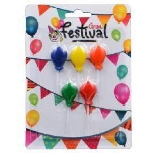 5 PICK VELAS FORMA GLOBO MIX
