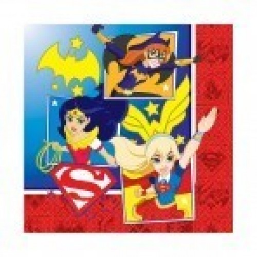 PAQ.16/U SERVILLETA SUPERHERO GIRL 33CM