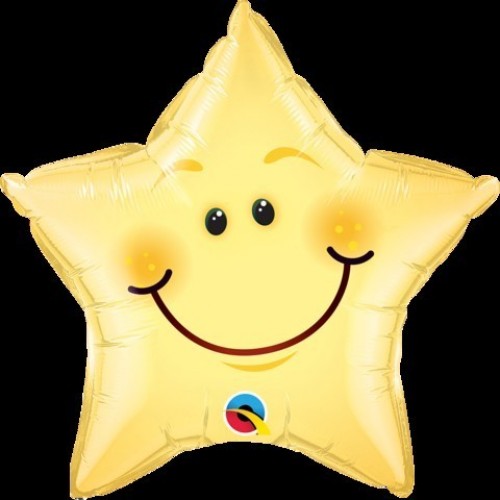 GLOBO 20" FOIL ESTRELLA SMILEY AMARILLA