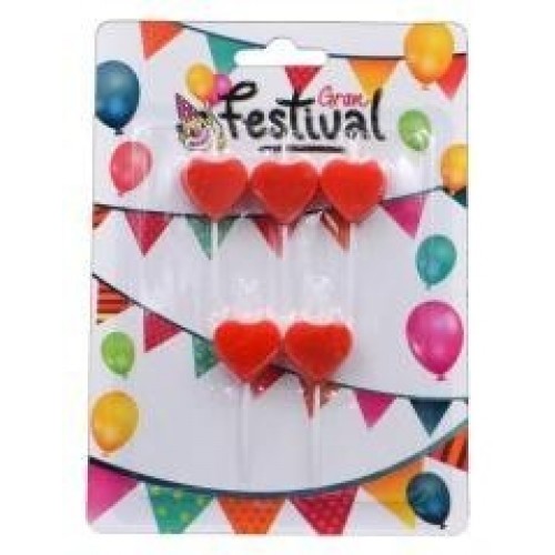 5 PICK VELAS CORAZON MIX