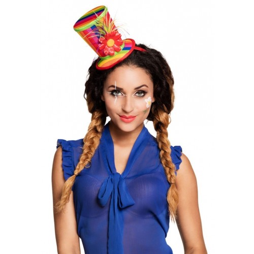  DIADEMA SOMBRERO PAYASO FLOR MCOLOR