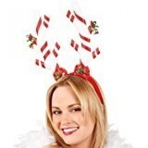 $D DIADEMA CUERNO CARAMELO BLANCO/ROJO