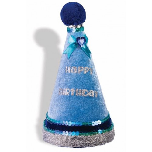SOMBRERO CONO HAPPY BIRTHDAY AZUL