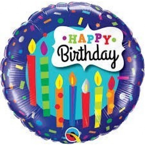 GLOBO 18" FOIL REDONDO HAPPY BIRTHDAY