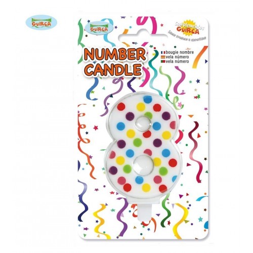 $D BLISTER VELA CONFETI N8 6CM