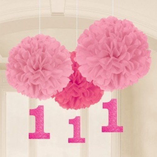 PAQ.3/U COLGANTE POMPON ROSA 1AÑO