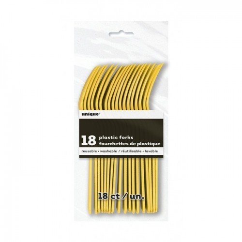   PAQ.18/U TENEDOR AMARILLO 15,5CM