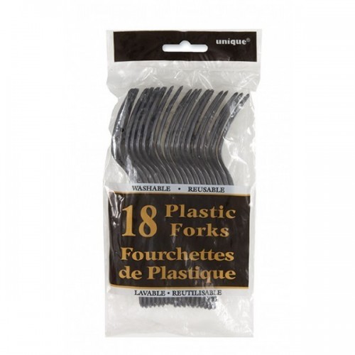 $E PAQ.18/U TENEDOR NEGRO 15,5CM
