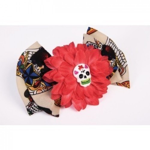 LAZO DE PELO DIA DE LOS MUERTOS FLOR