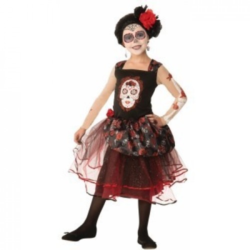 DISFRAZ 8A10AÑOS ROSA DIA DE MUERTOS