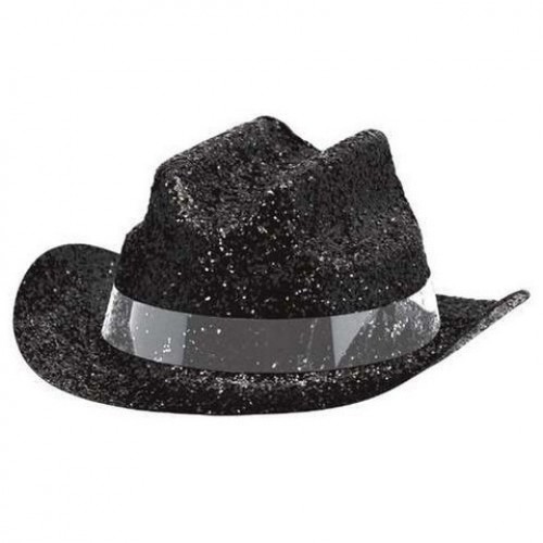  MINI SOMBRERO COWBOY GLITTER NEGRO
