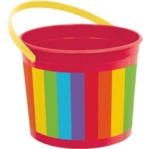 CUBO CON ASA ROJO ARCO IRIS 16X11,4CM