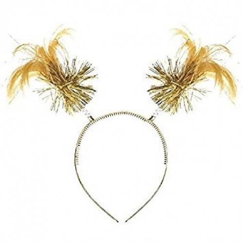   DIADEMA CON COLETAS METAL ORO