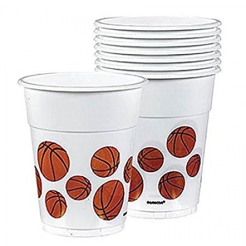 PAQ.8/U VASO PL BALON BALONCESTO 414ML