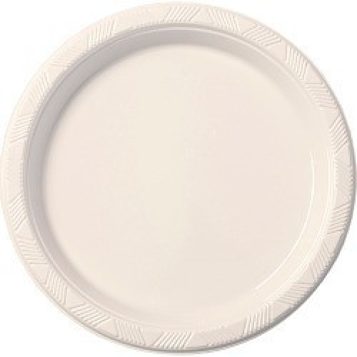 $E  20 PLATOS PLASTICO BLANCO 17,78CM
