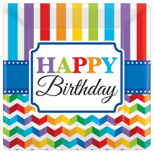 PAQ.8/U PLATO CUAD BIRHDAY ARCOIRI 17CM