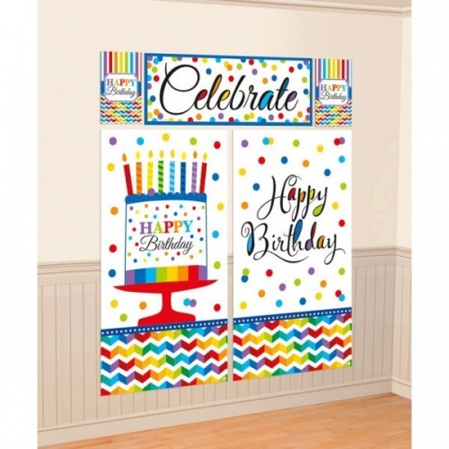 KIT 5PZ DECORACION PARED BIRTHDAY ARCOIR