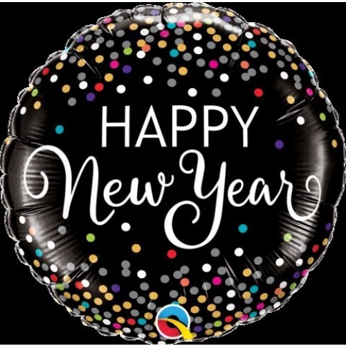 $D GLOBO 18" FOIL REDONDO HAPPY NEW YEAR