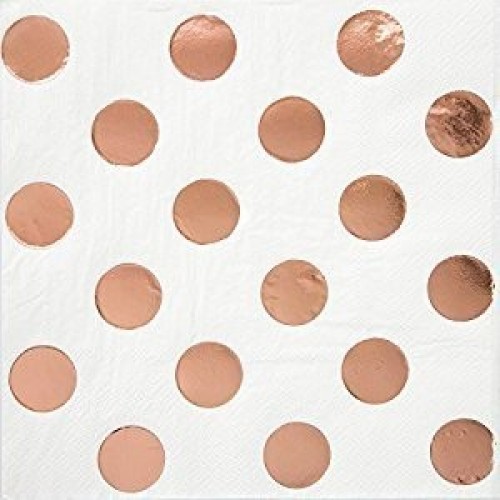   16 SERVILLETAS TOPO ROSA ORO 25CM