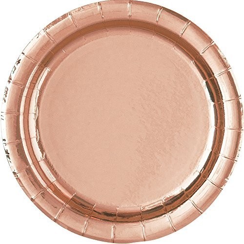   8 PLATO ROSA METAL 22,86CM