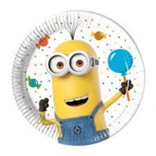   8 PLATOS MINIONS PARTY 20 CM