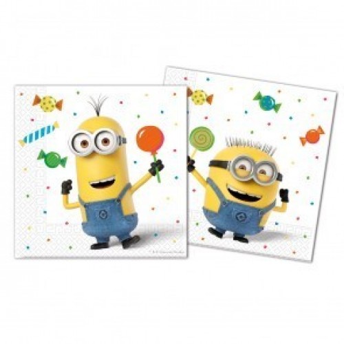 $E   20 SERVILLETAS MINIONS 33CM