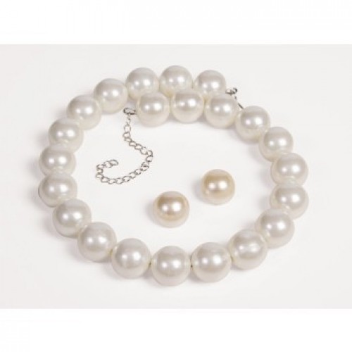 SET COLLAR PENDIENTE PERLA BLANCA AÑO50